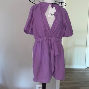 💜 Brand New with Tags Purple Zara Deep Cut Romper 💜